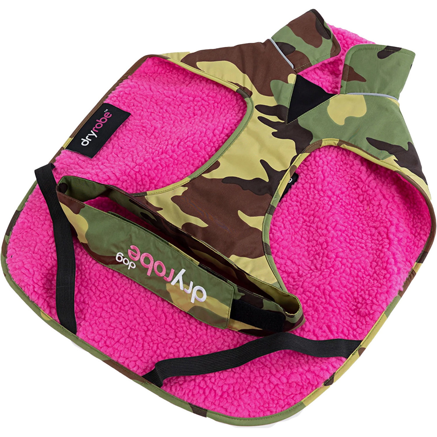 2026 Dryrobe Dog Coat V3DRDC - Pink / Camo